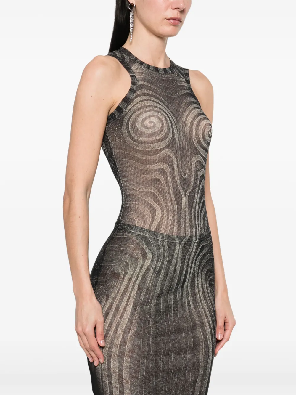 Jean Paul Gaultier Spiral mesh body Zwart