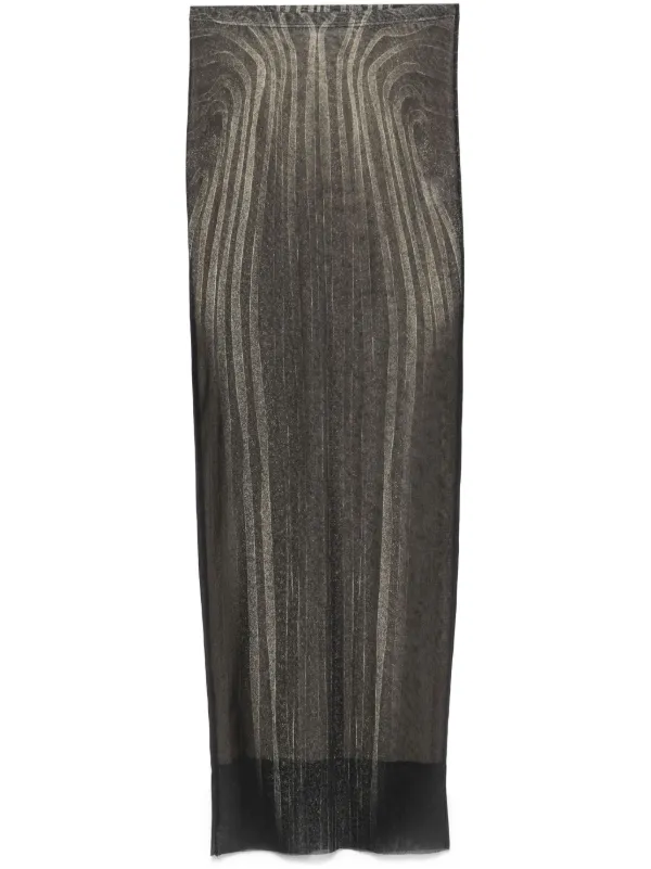 Jean Paul Gaultier Spiral Mesh Maxi Skirt in Black