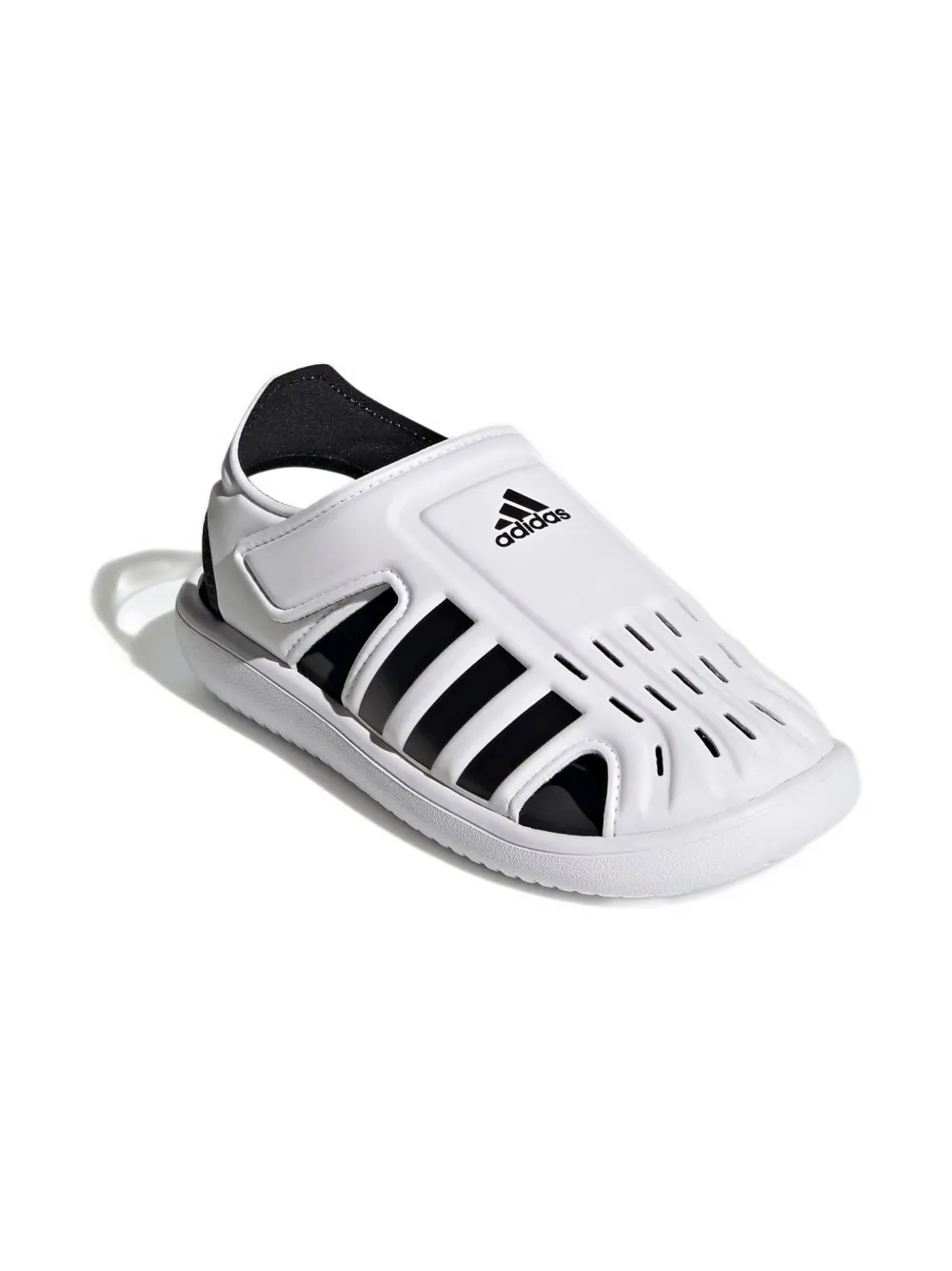 Adidas Kids logo-print "Cloud White" sandals Grey
