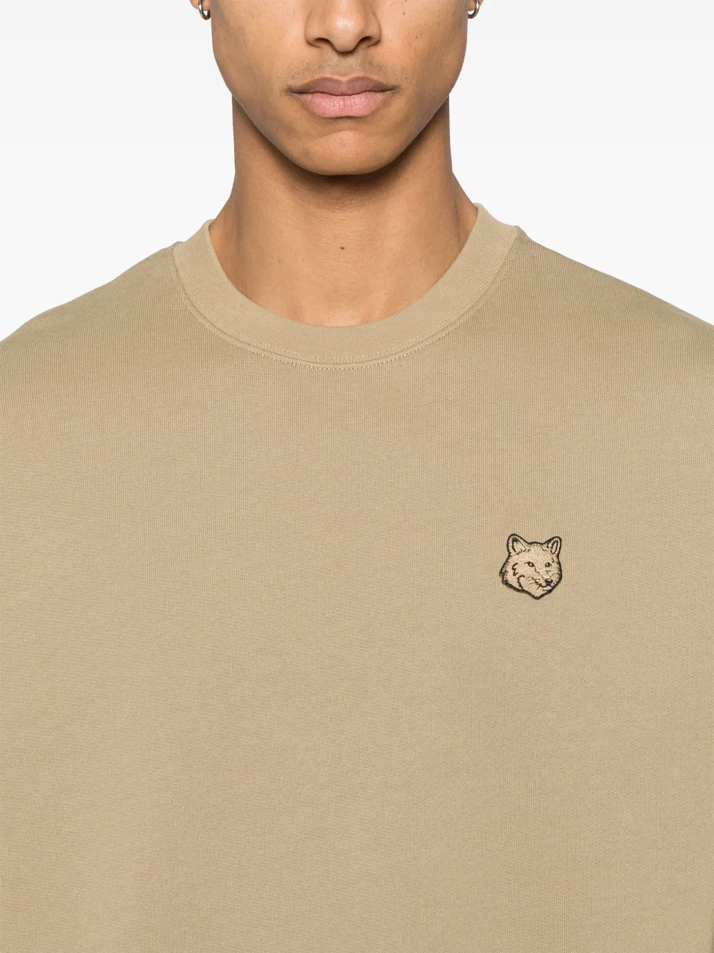 Maison Kitsuné Sweater met Fox-patroon Beige