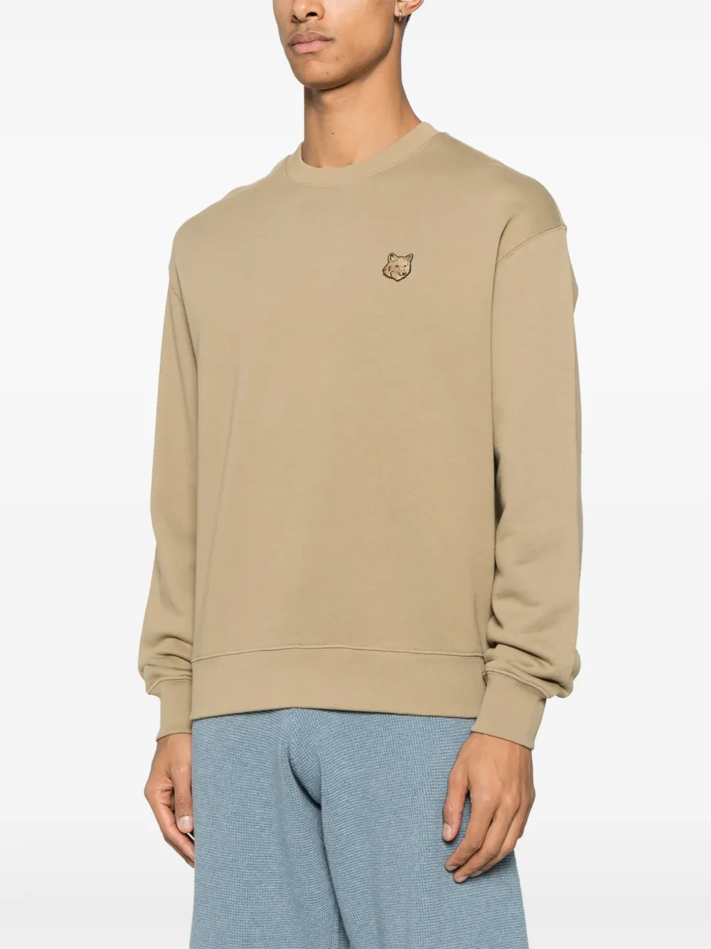 Maison Kitsuné Sweater met Fox-patroon Beige