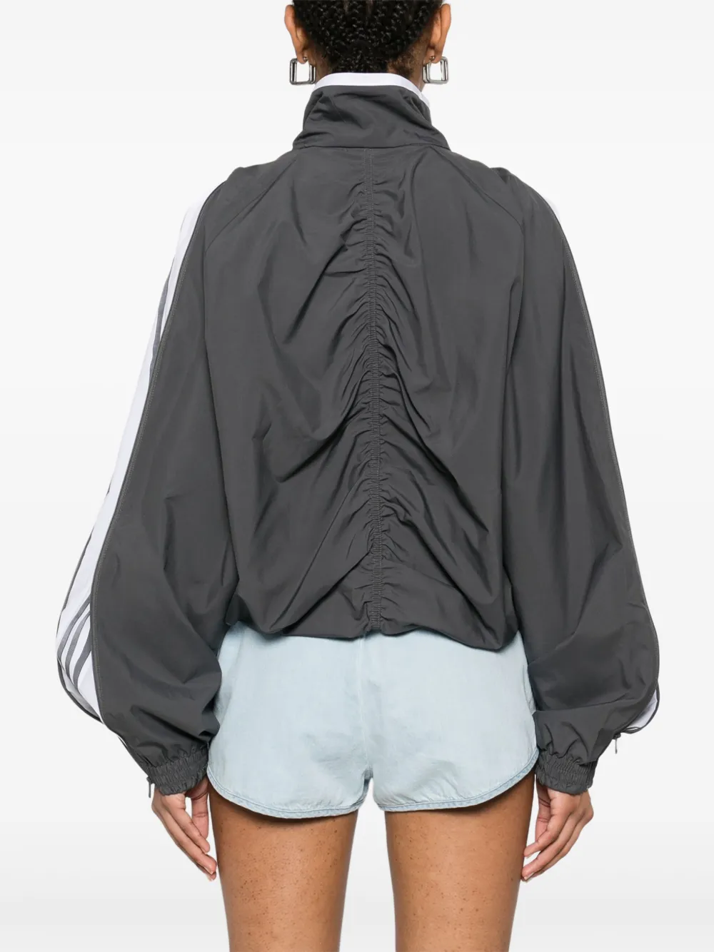Shop Adidas Originals Zip-detail Track Jacket In Grey