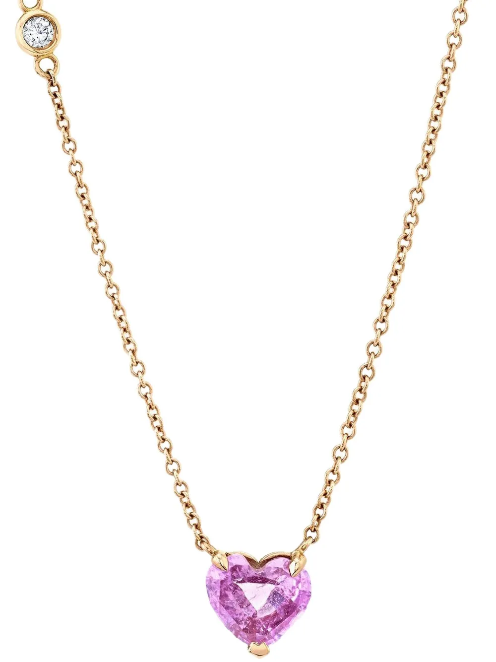 SHAY 18kt rose gold Solitaire Heart sapphire necklace - Oro
