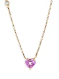 SHAY 18kt rose gold Solitaire Heart sapphire necklace