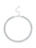 SHAY 18kt white gold pavé link necklace - Silver