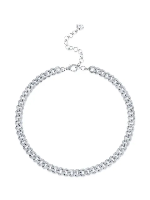 SHAY 18kt white gold pavé link necklace