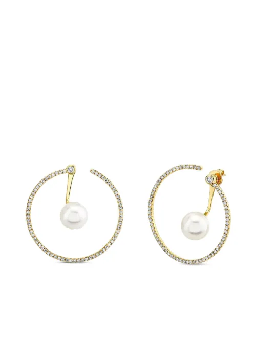 Grandes boucles d'oreilles Ear Jacket en 18ct pavées de diamants - SHAY - Modalova