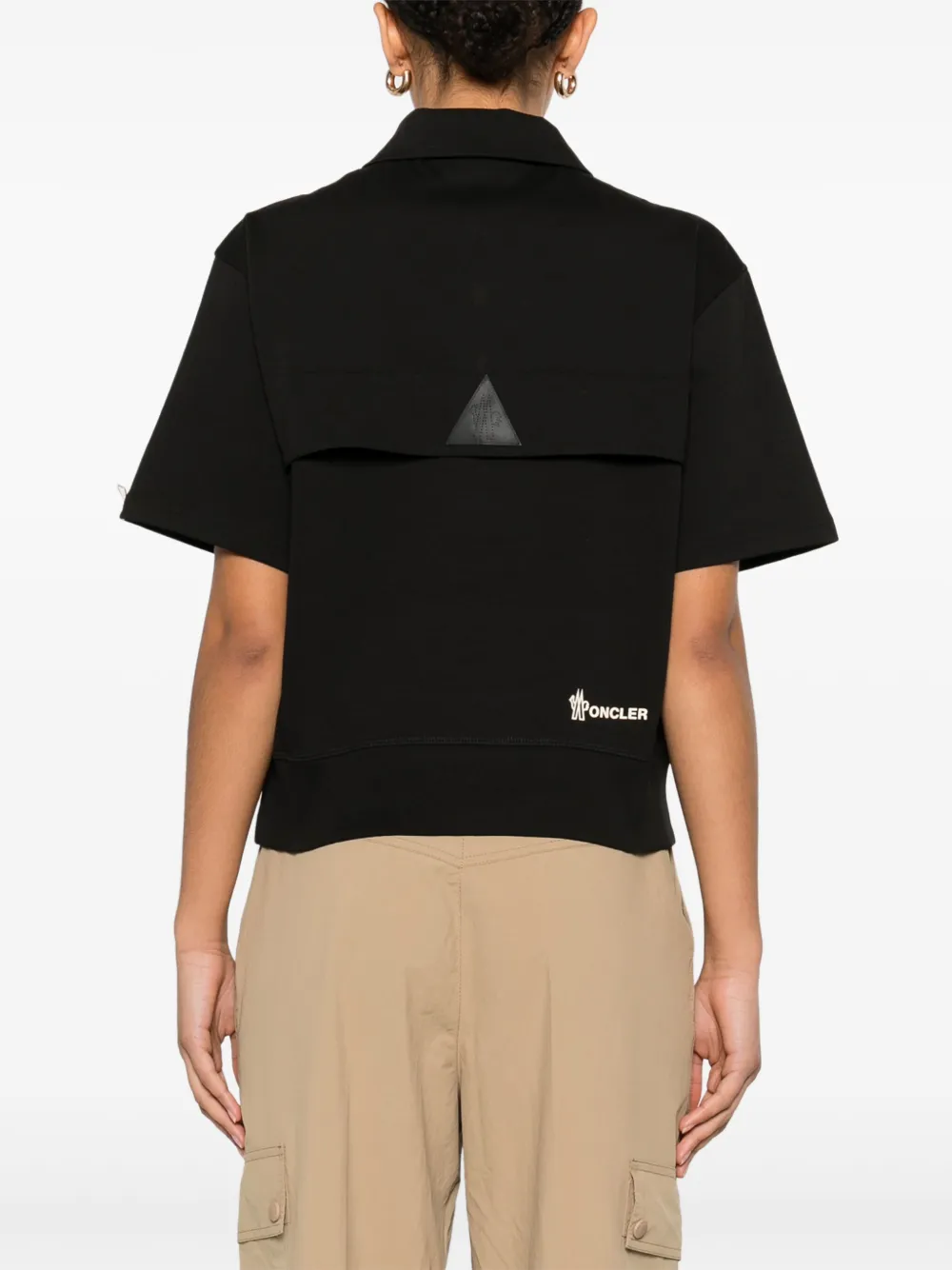 Moncler Grenoble Poloshirt met logopatch Zwart