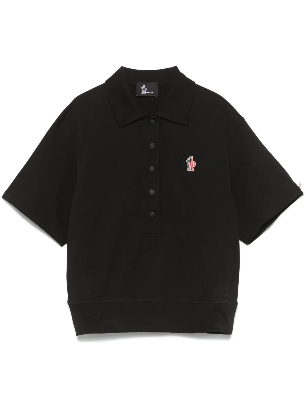 Moncler Grenoble Poloshirt met logopatch Zwart