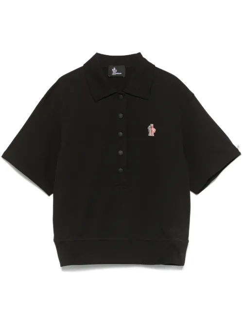 Polo en coton à patch logo - Moncler Grenoble - Modalova