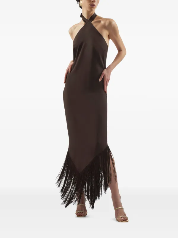 taller marmo brown dress Taller Marmo Nina Maxi Dress