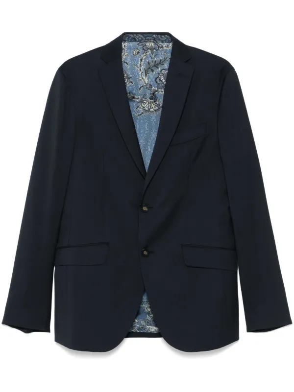 Etro Wool Blazer in Blue