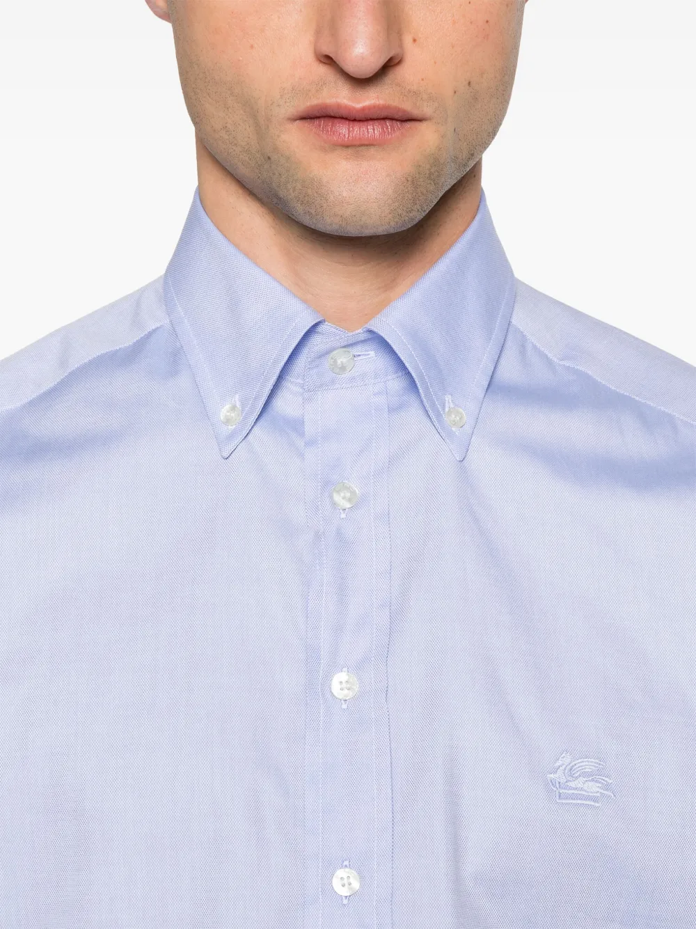 ETRO Overhemd met geborduurd logo Blauw