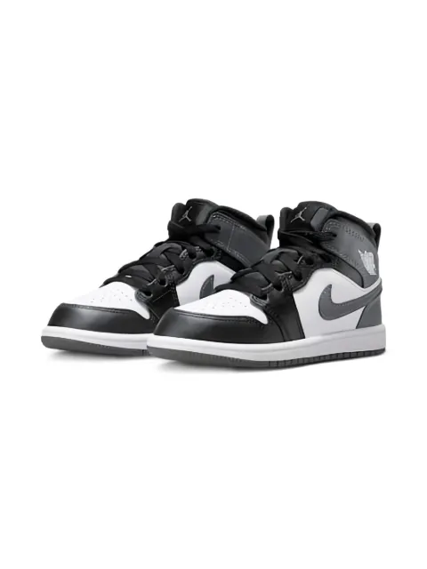 Jordan Kids Jordan 1 Mid "Black/White/Iron Grey" sneakers