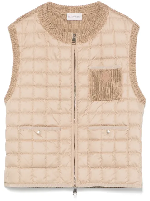 Moncler chaleco con panel tricot