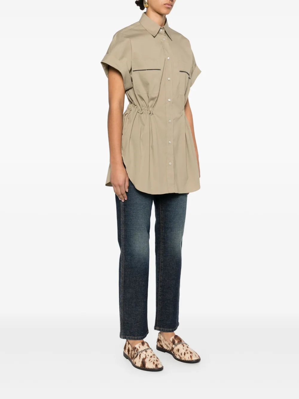 Brunello Cucinelli Blouse met kralen Beige