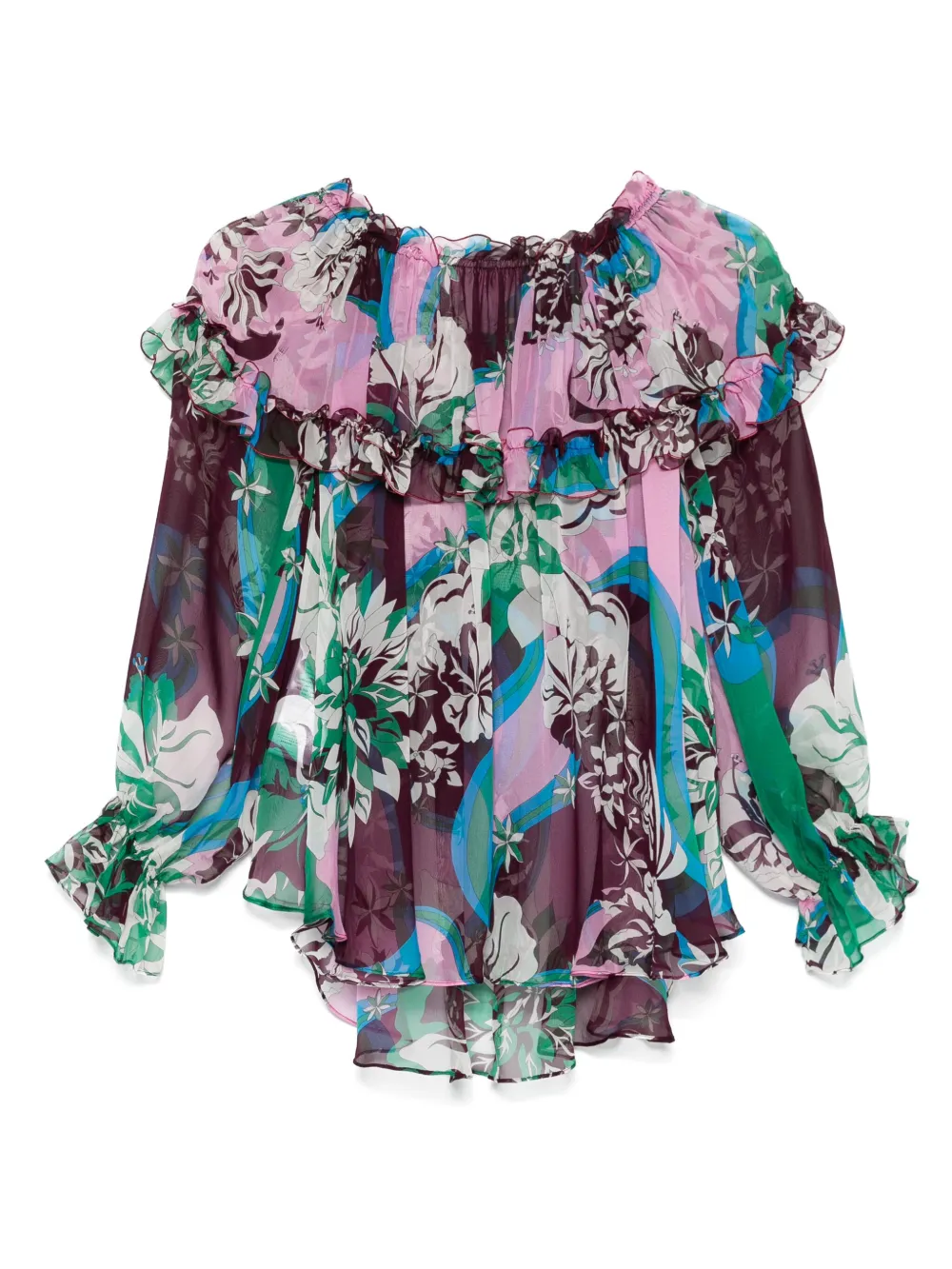 PUCCI Pre-Owned 1990s ruffled silk blouse | Image 2