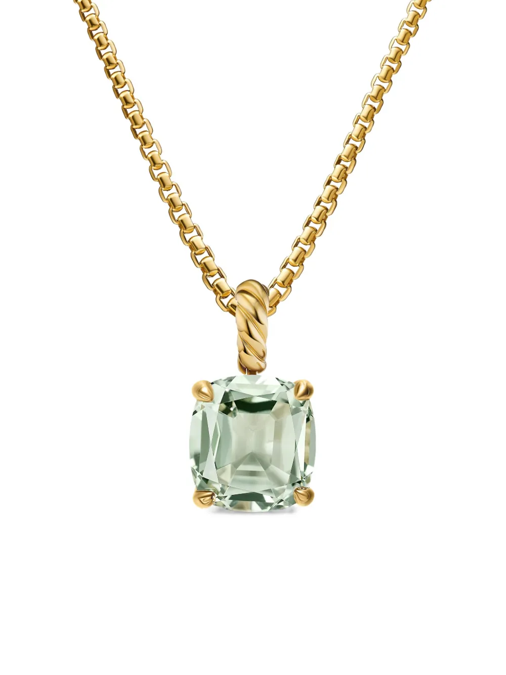 David Yurman 18kt Yellow Gold Marbella™ Prasiolite Pendant In Green