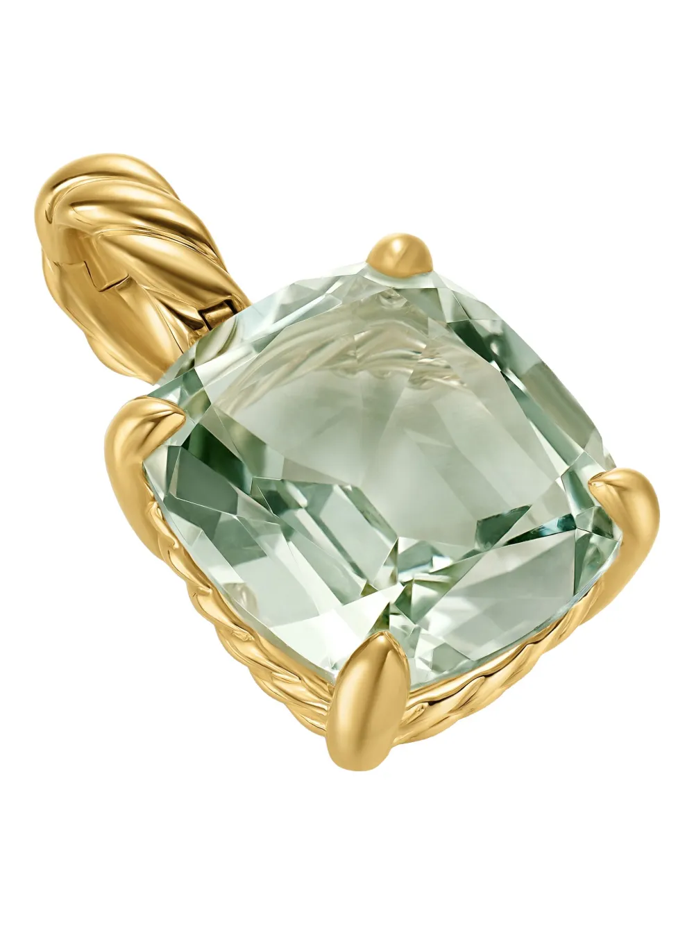 David Yurman 18kt Yellow Gold Marbella™ Prasiolite Pendant In Green