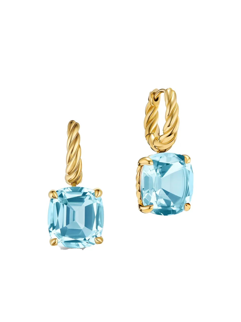 David Yurman 18kt yellow gold Marbella™ blue topaz drop earrings - Goud