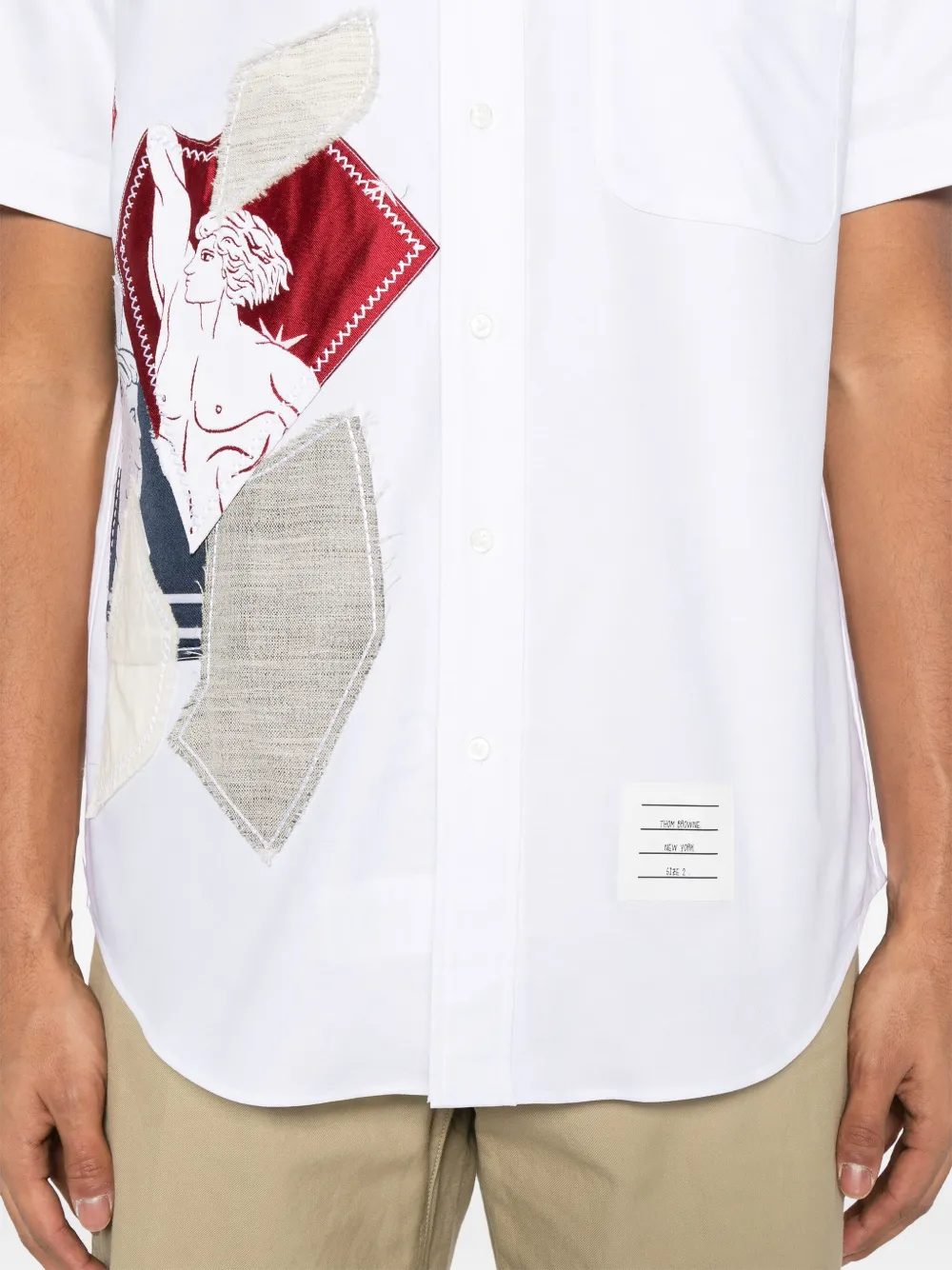 Thom Browne Overhemd met patchwork Wit
