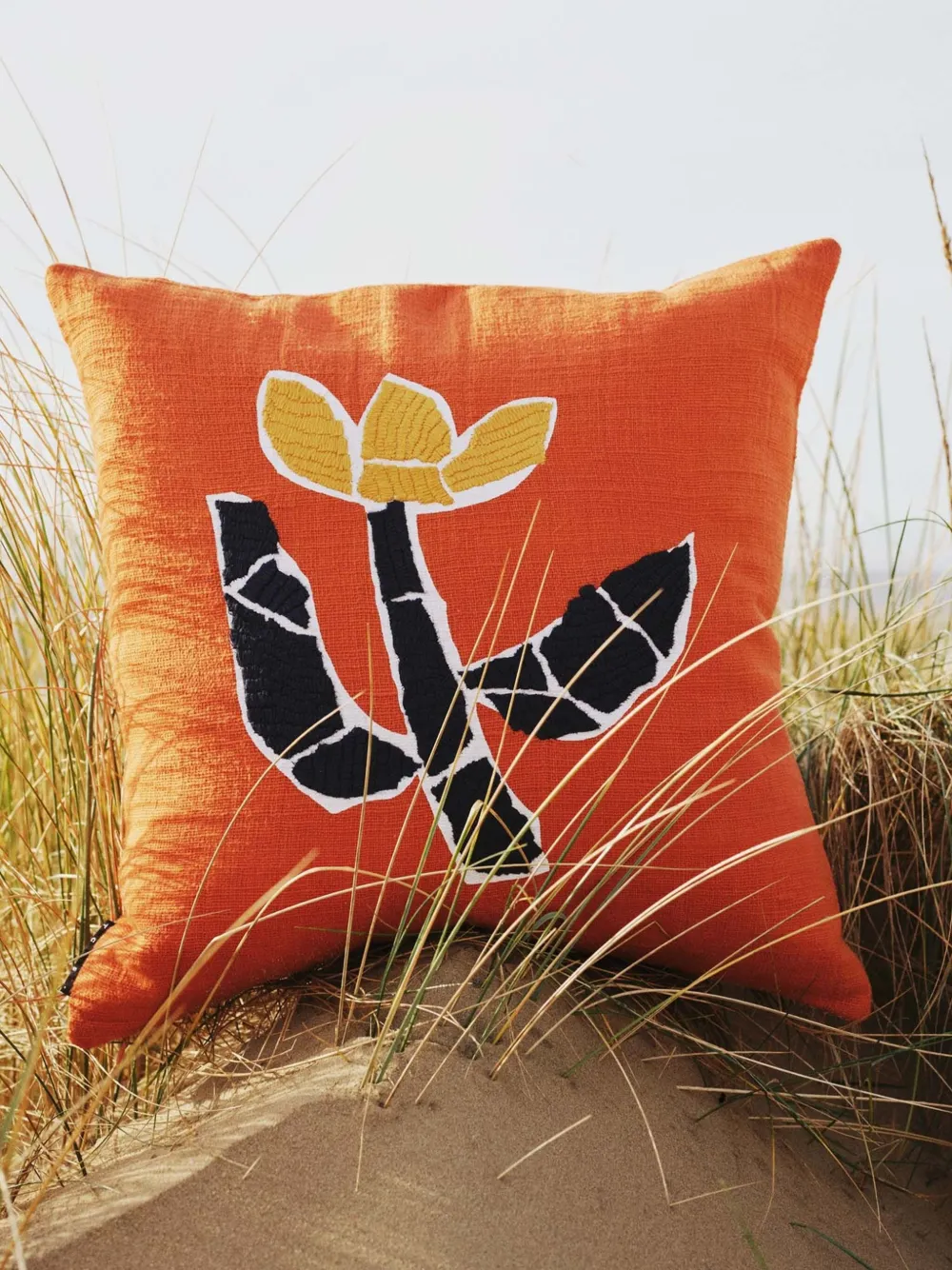 The Conran Shop Solitary Flower Cushion In Orange