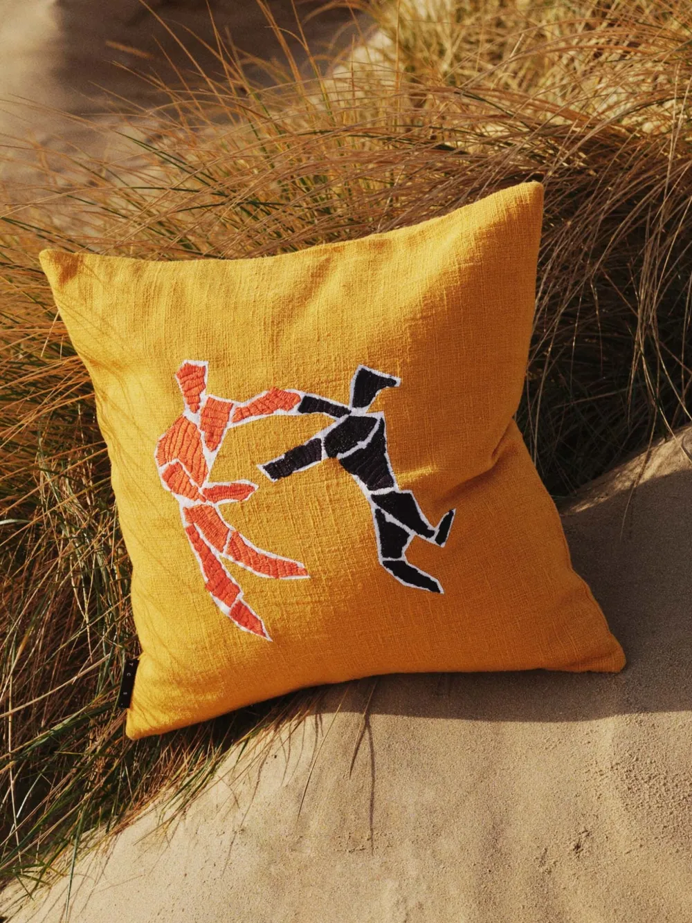 The Conran Shop Dancing Figures Cushion In Gelb