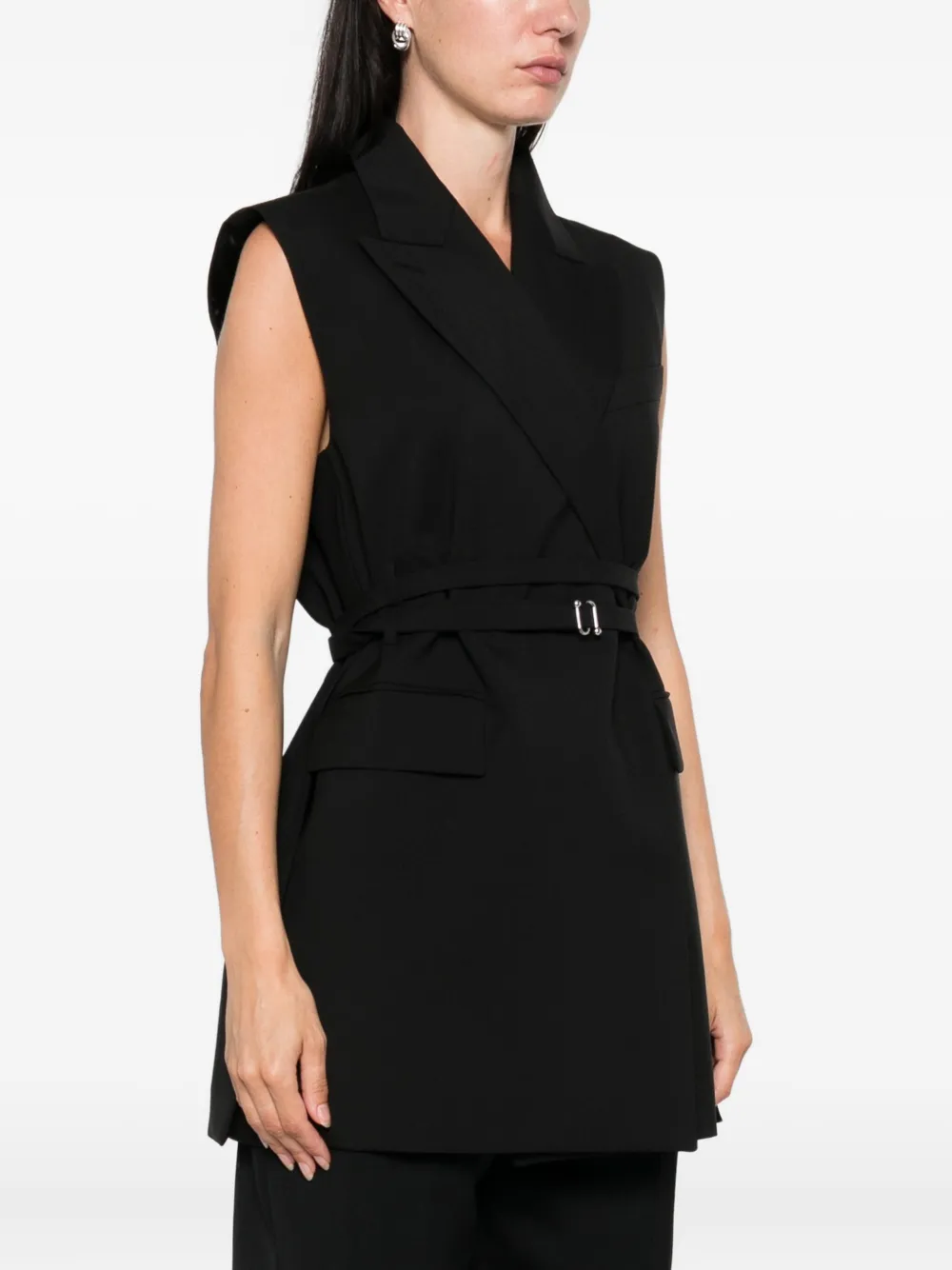 Sportmax Blazer met ceintuur Zwart