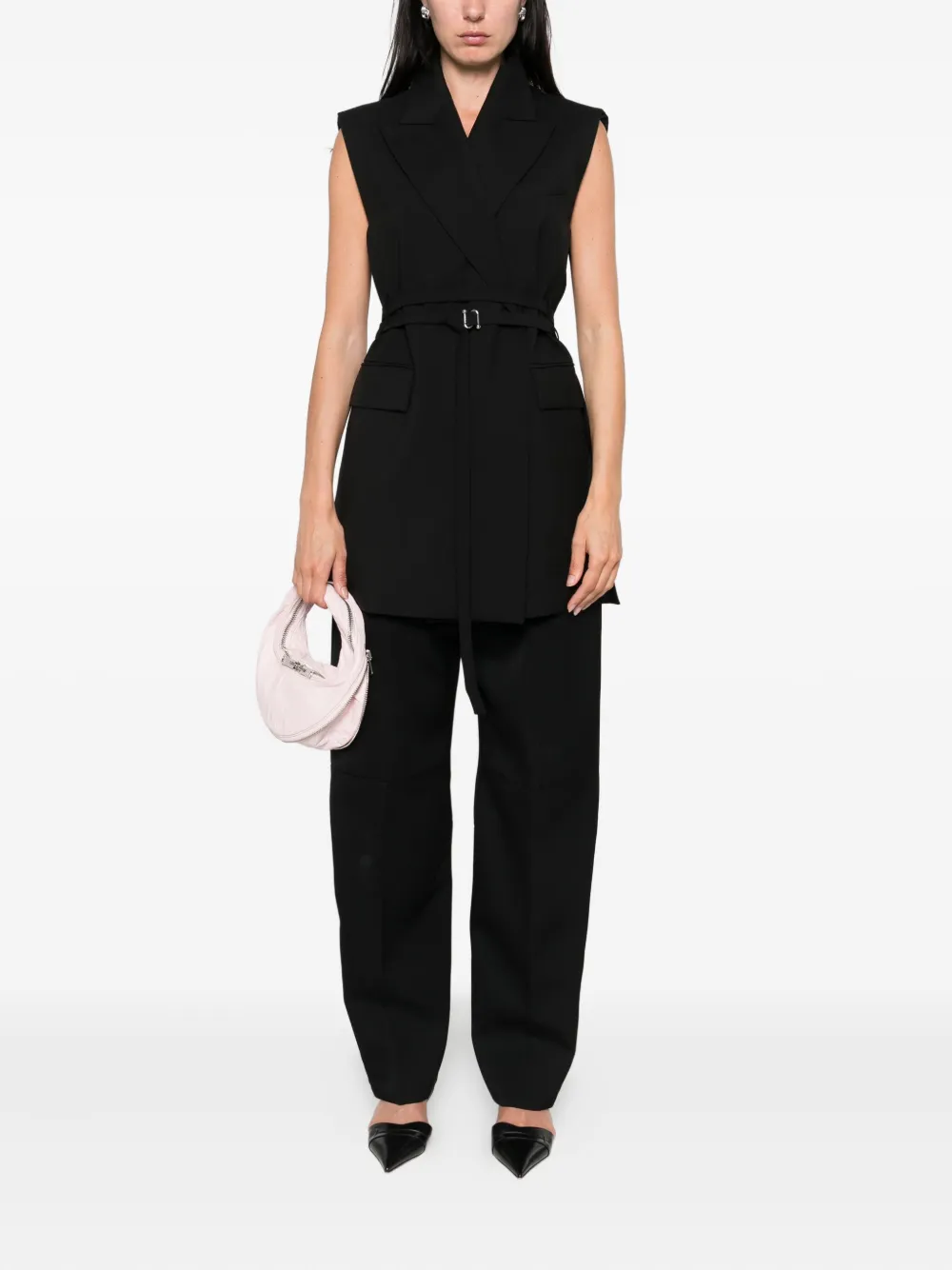Sportmax Blazer met ceintuur Zwart