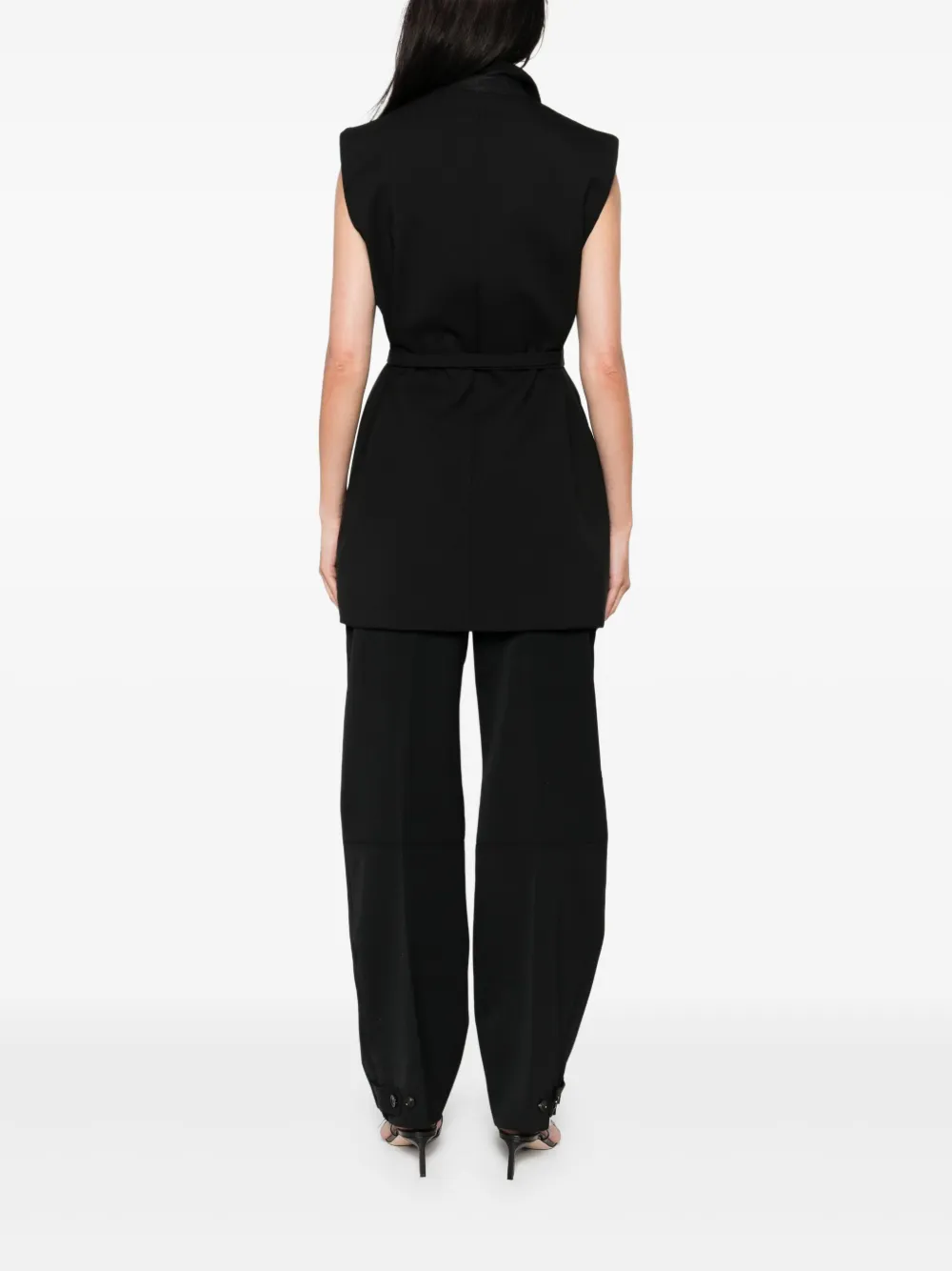 Sportmax Blazer met ceintuur Zwart