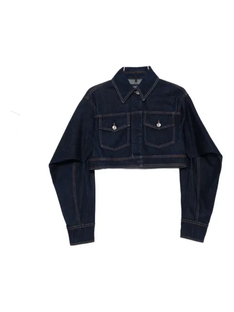 Sportmax curved-sleeve denim jacket