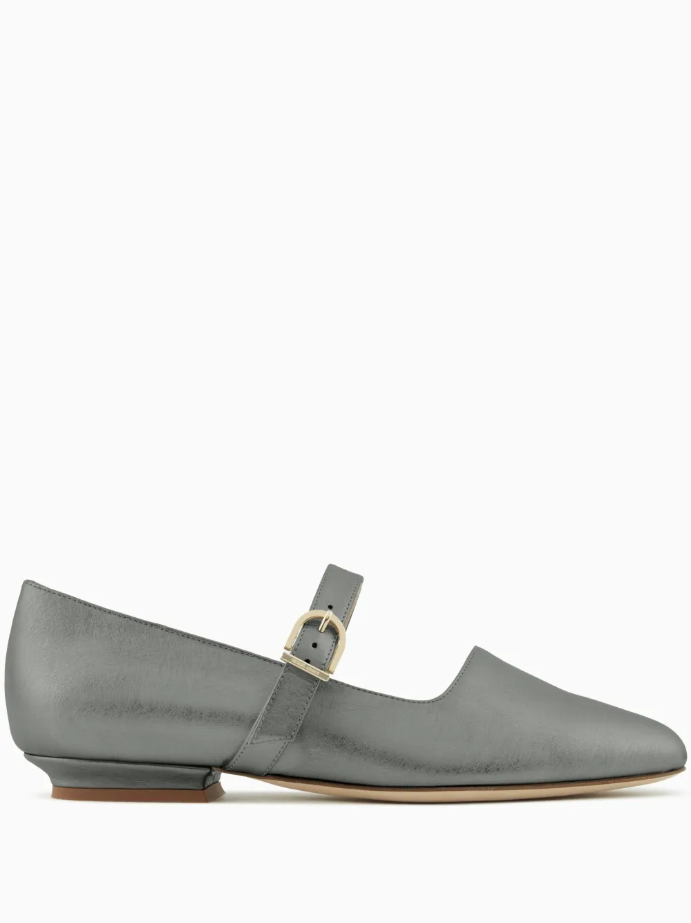 Giorgio Armani Ballerine in pelle con effetto metallizzato - Grigio
