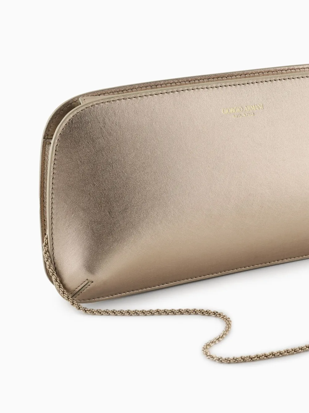 Giorgio Armani Leren clutch Goud