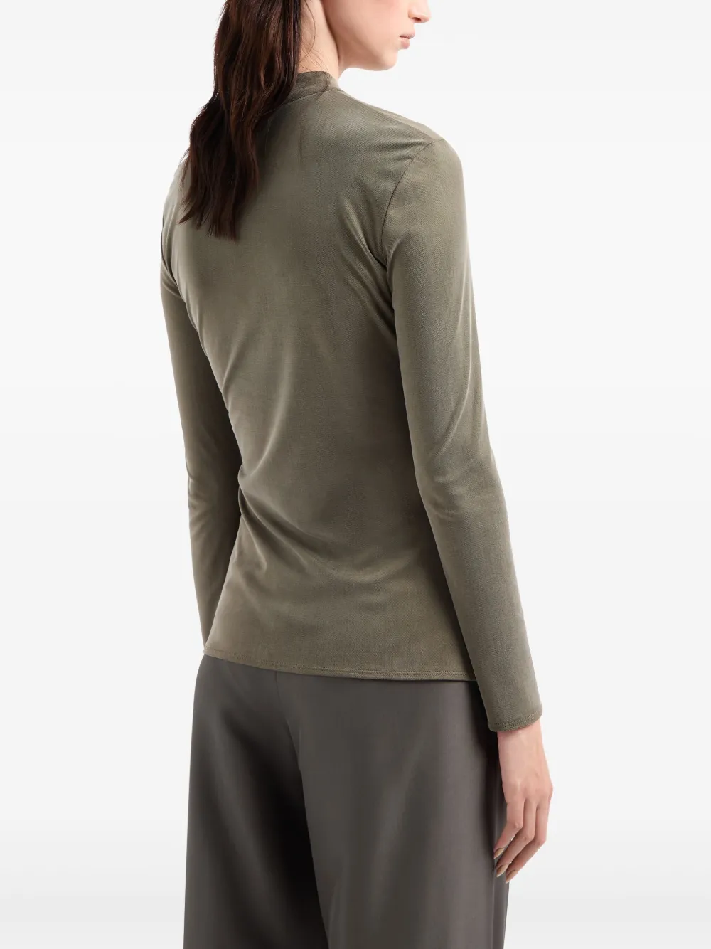 Giorgio Armani wrap-design jersey - Groen