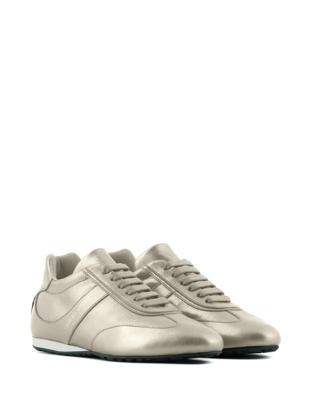 Giorgio Armani Sneakers met lamé-effect - Beige