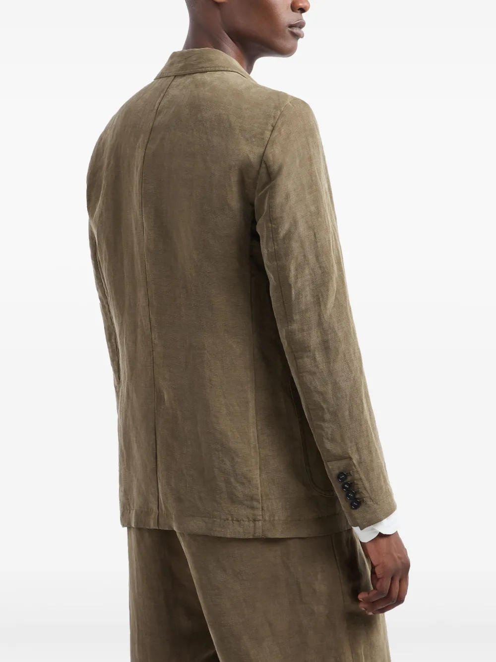 Giorgio Armani Blazer met enkele rij knopen Beige