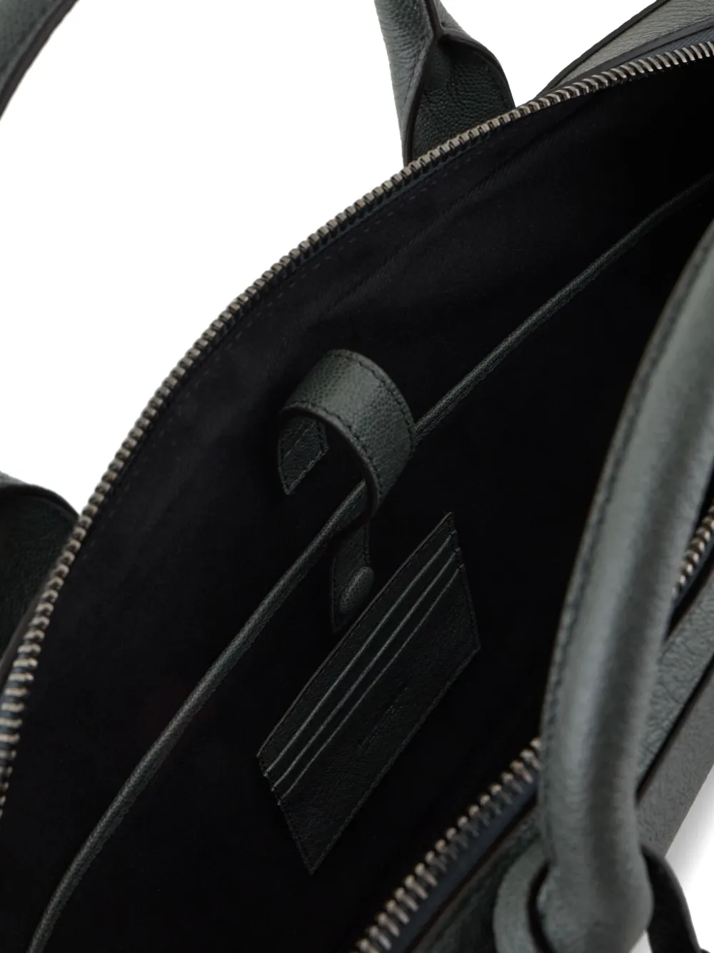 Giorgio Armani Pebbled Leather Briefcase In Green
