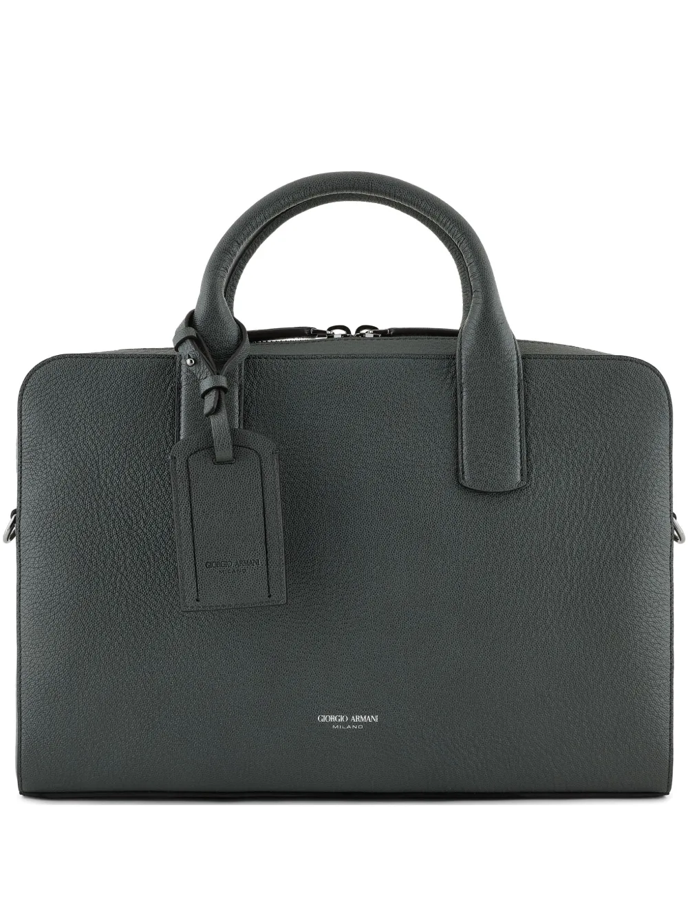 Giorgio Armani leather briefcase | Green | Image 1