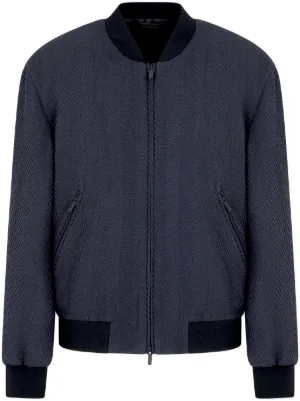 Giorgio Armani ボンバージャケット Giorgio Armani Men's Napa Leather Full-Zip Bomber Jacket