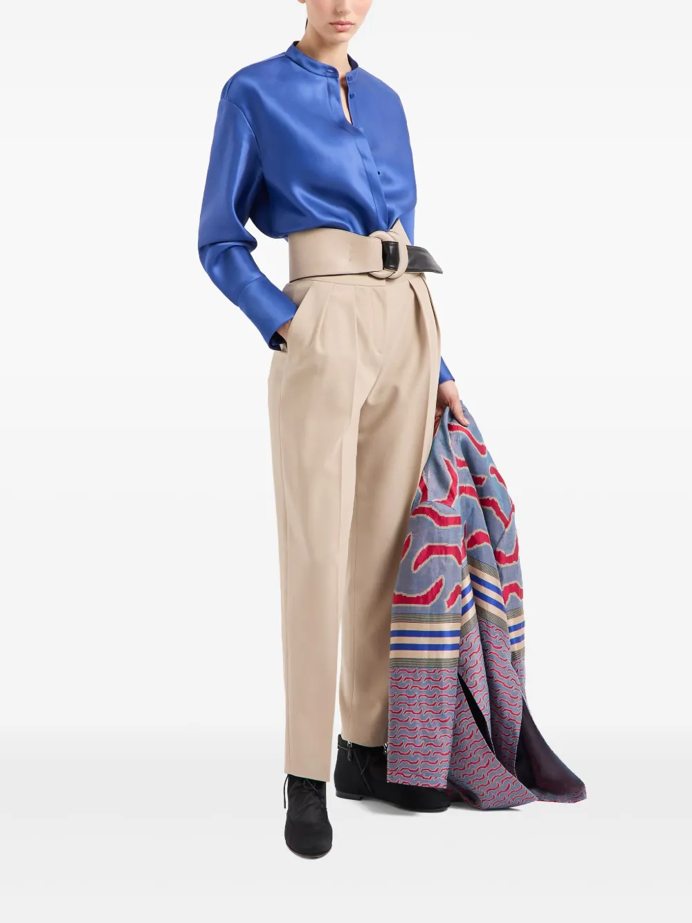 Giorgio Armani patterned-jacquard coat | Single Breasted Coats | Image 2