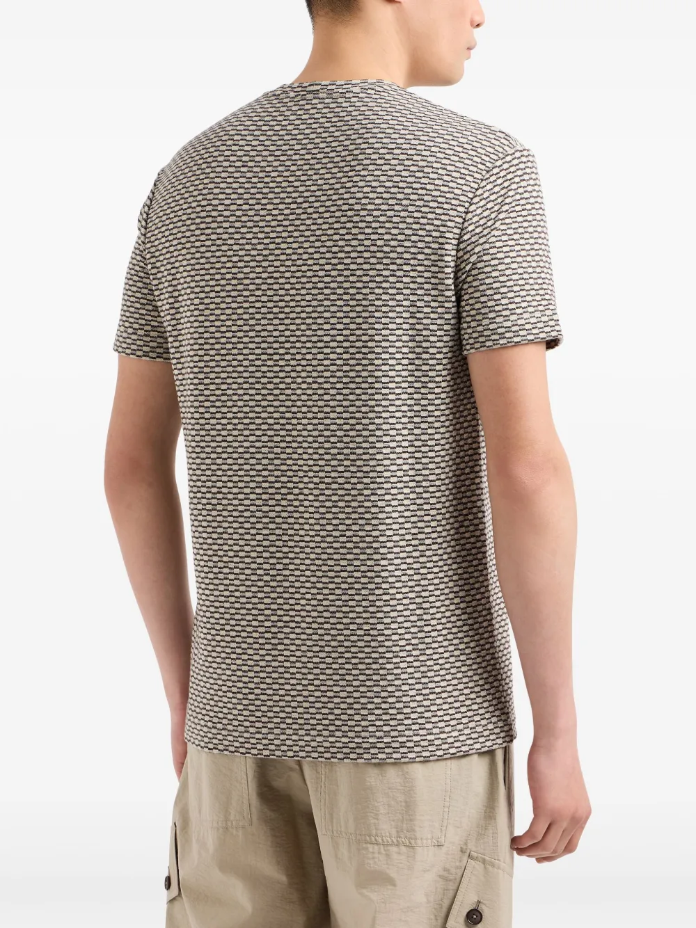 Giorgio Armani T-shirt met jacquard Beige