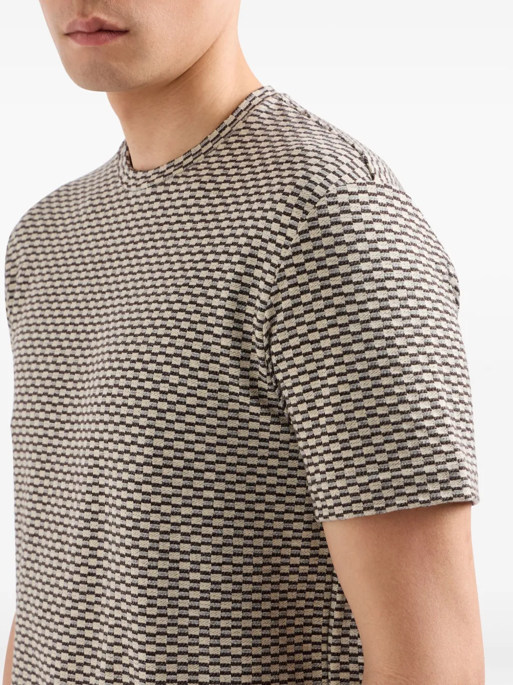 Giorgio Armani T-shirt met jacquard Beige