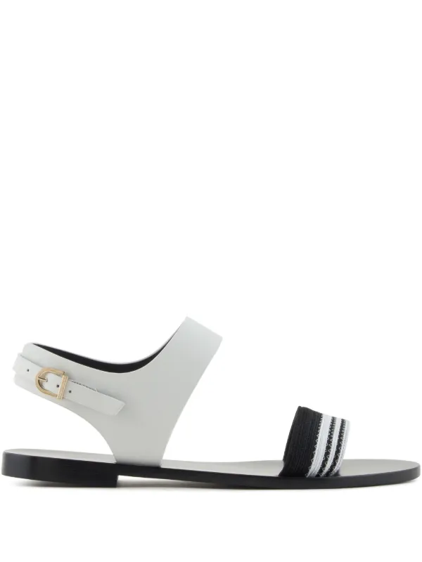 Giorgio Armani Stripe-detail Sandals in Black