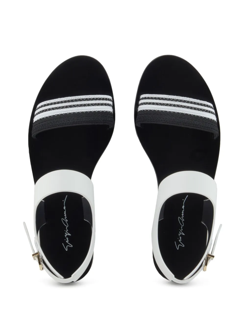 Giorgio Armani stripe-detail sandals Black