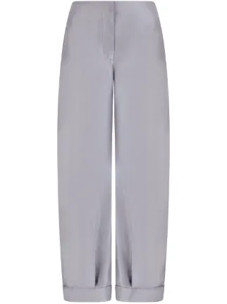 ス*カ様 Giorgio Armani ワイドスラックス メタリック グレー W Giorgio Armani ワイドパンツ | グレー | FARFETCH JP