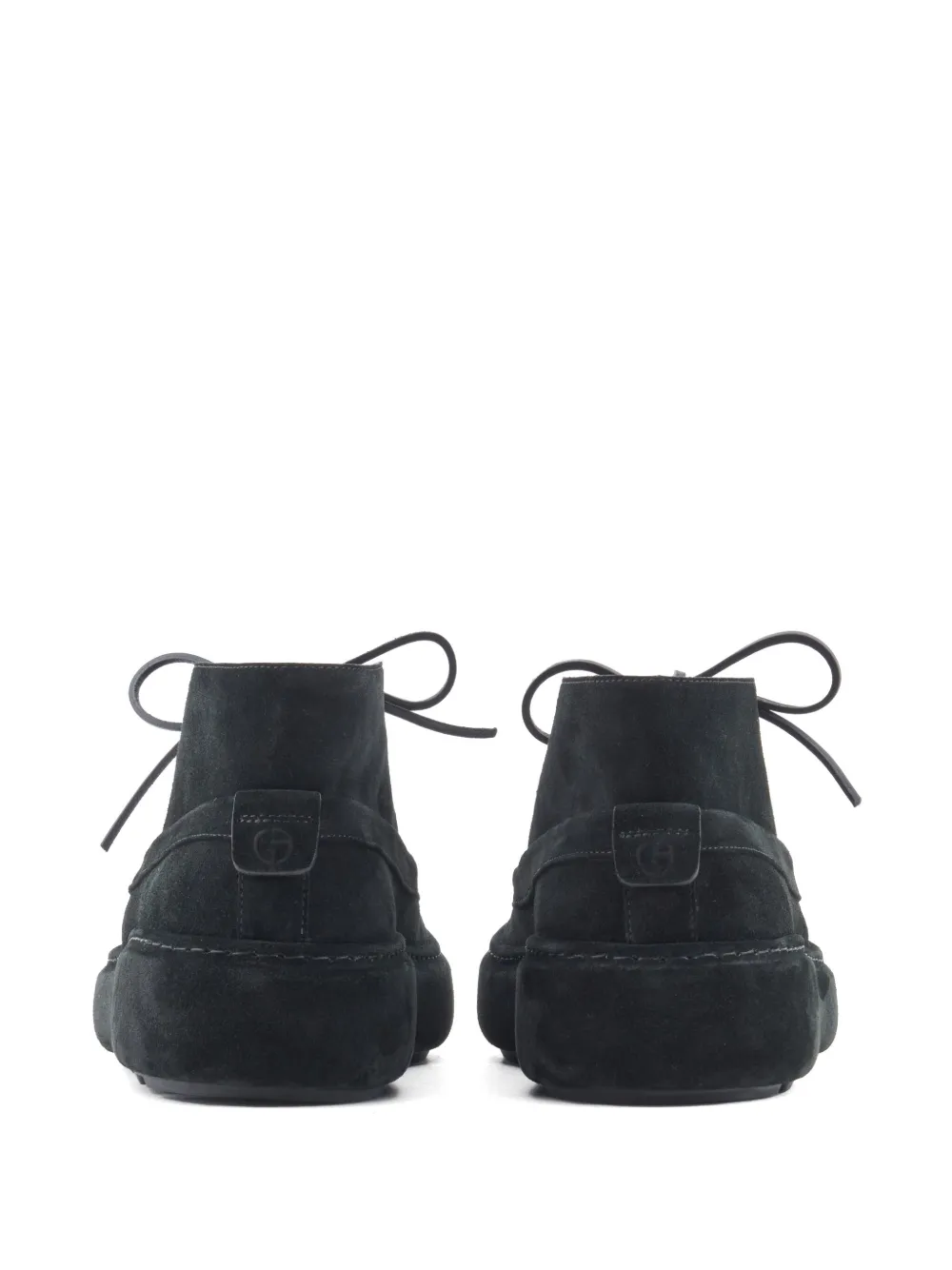 Giorgio Armani Suede Chukka Boots In Black