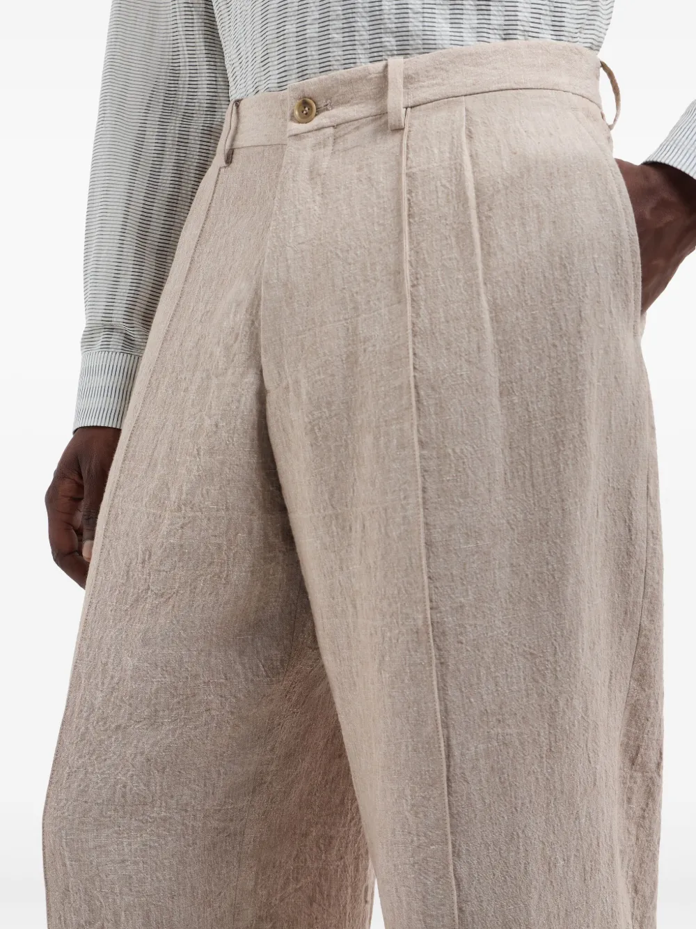 Giorgio Armani Linnen broek Beige