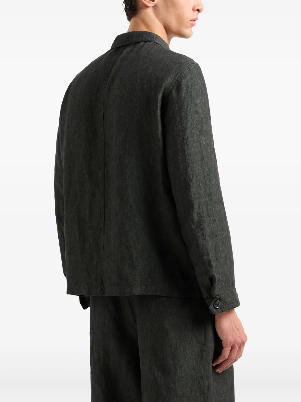 Giorgio Armani Linnen shirtjack Groen