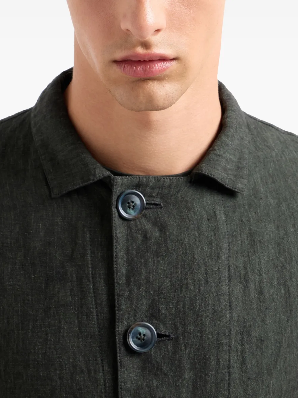 Giorgio Armani Linnen shirtjack Groen