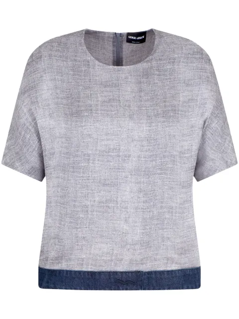 Giorgio Armani blusa con ribete de mezclilla